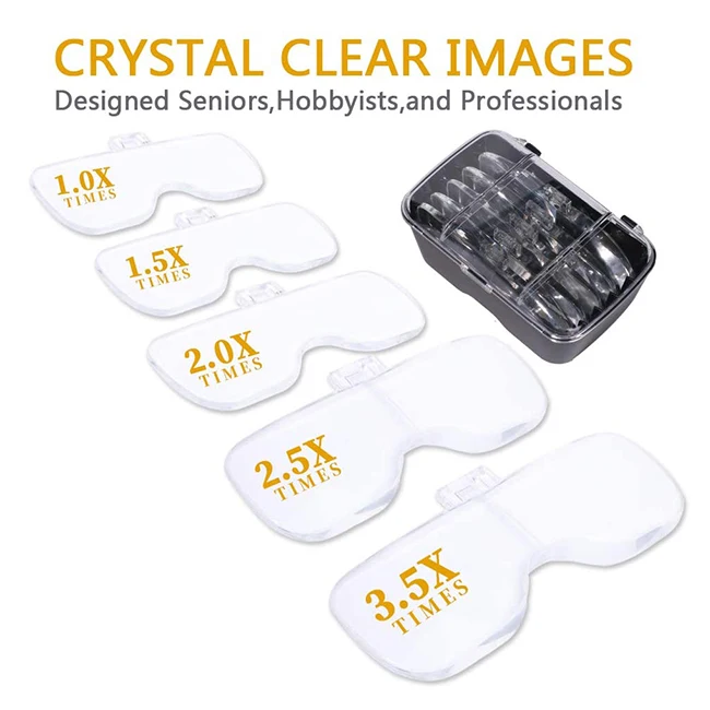 Лучшая цена, увеличительная гарнитура, головная повязка, светодиодные очки с подсветкой, увеличительное стекло для чтения и увеличения ресниц