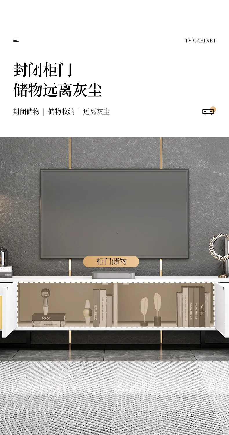 Modern Simple Nordic Style Living Room Furniture - Luxurious Wooden TV ...