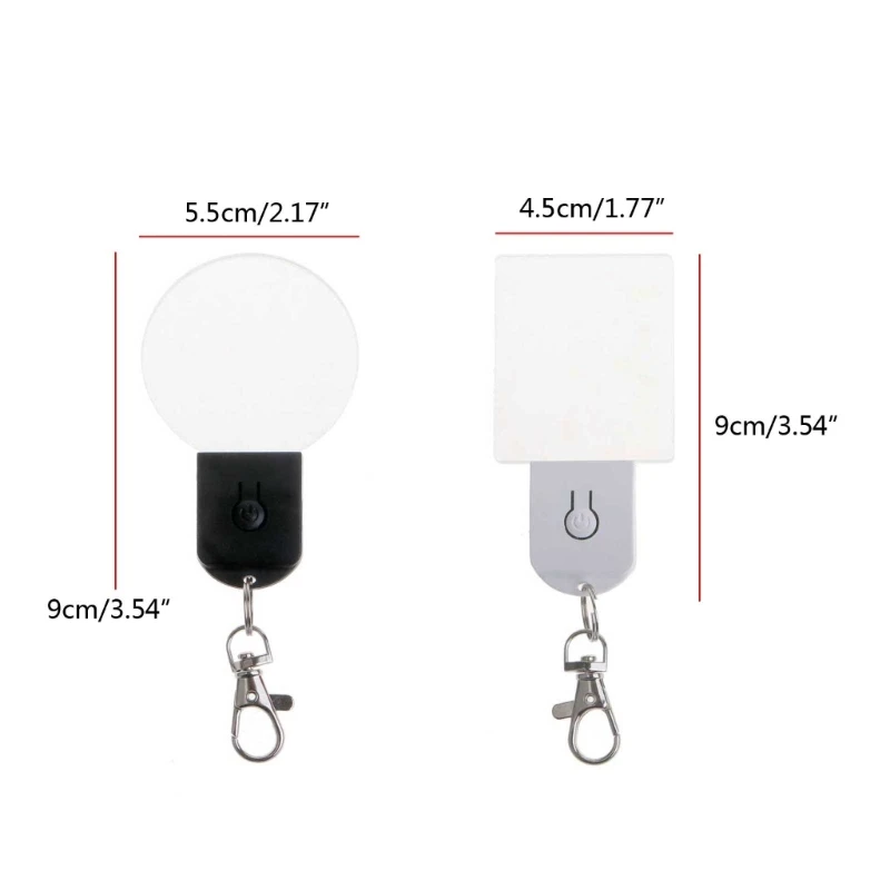 Blank Acrylic Keychain Rgb Colors Flashing Key Ring Led 3d Optical Mini ...