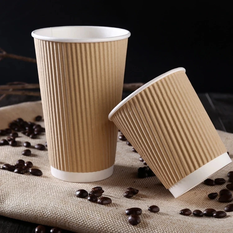 Coffe Cup Double Wall Cups 16oz Paper For Gelato