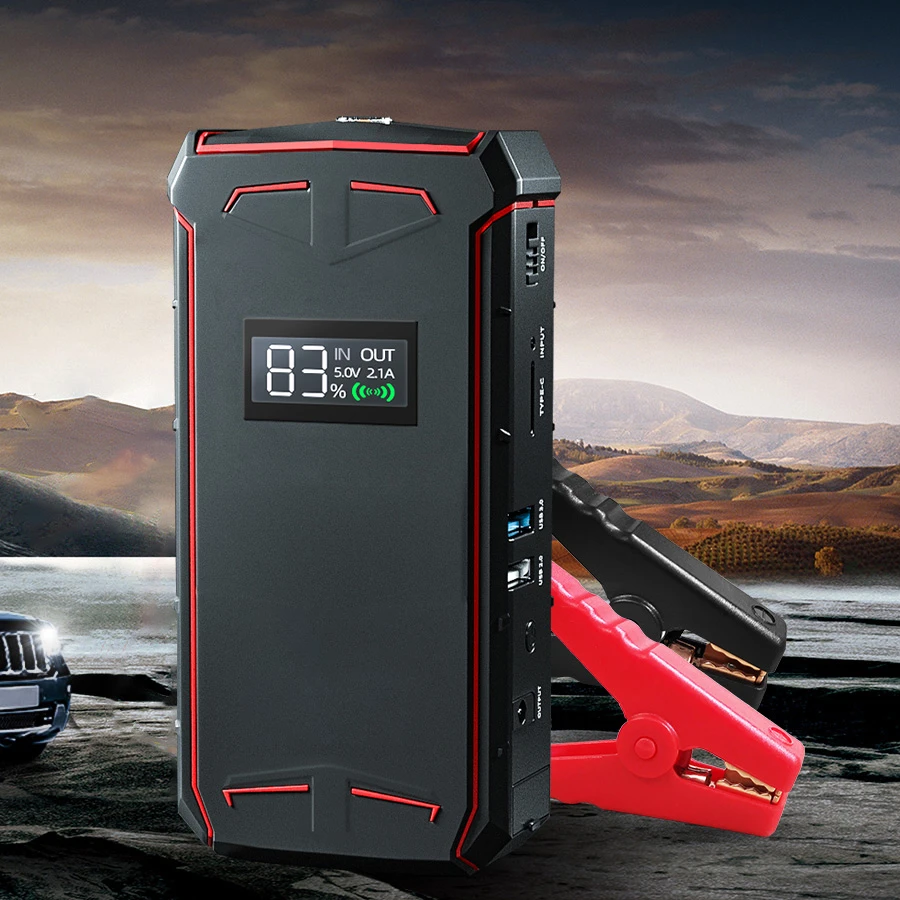 Автомобильный стартер Power Bank 8000mA 600A выход 12 В Портативное аварийное пусковое зарядное устройство для автомобилей стартовый аккумулятор