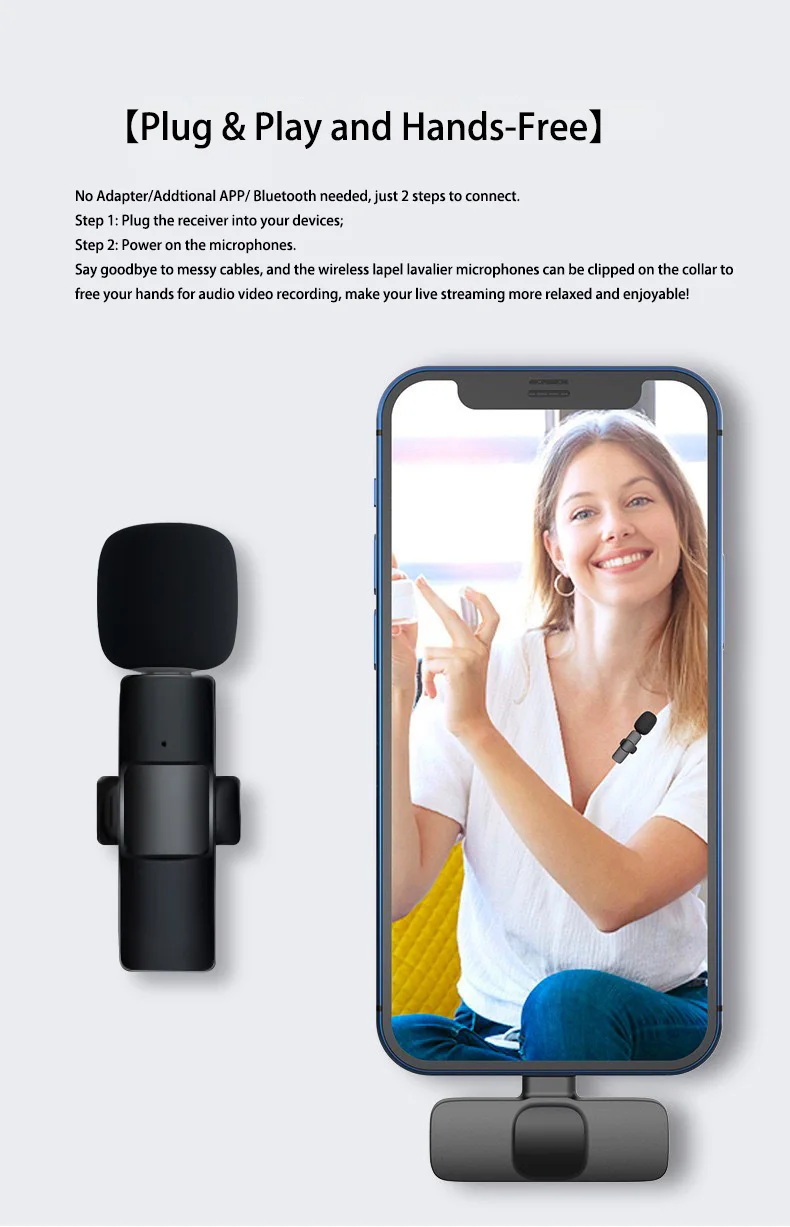 Portable Audio Video Recording Mini Mic For Iphone Android Live