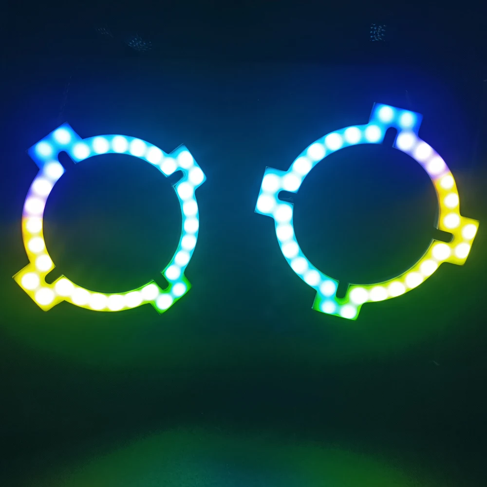 X Shape Halo RGBW Angel Eyes 80mm Flow Series Ring APP Control Waterproof Coating 6000k Color Temperature