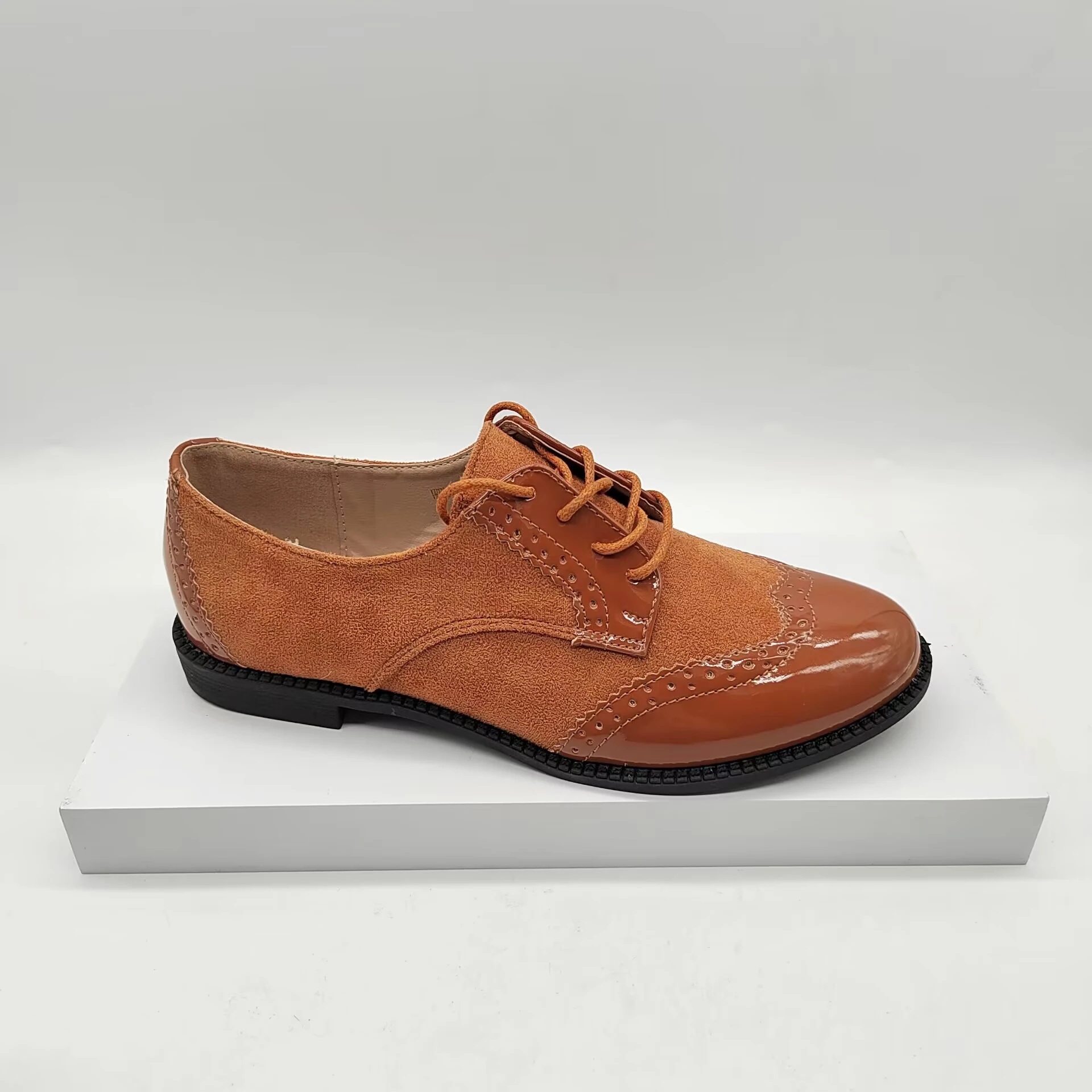 Ladies High Quality Boyfriend Women Flat Platform Lace up Dress Casual  Ladies Shoes ,green Color