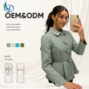 Women's Casual Jacket with Checkered Pattern, Checkered Printed Jacket, Long Sleeved Retro Digital Printing
