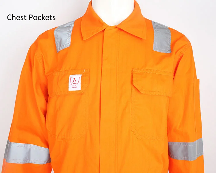 Work Uniform Construction Clothes Safety Antistatic Coverall Orange