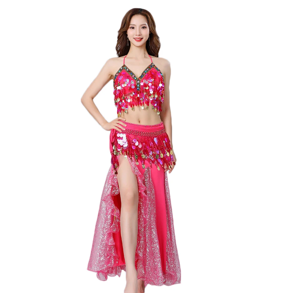 Newest Sexy Sleeveless Top With Sexy Skirt Complete Set For Belly Dance ...