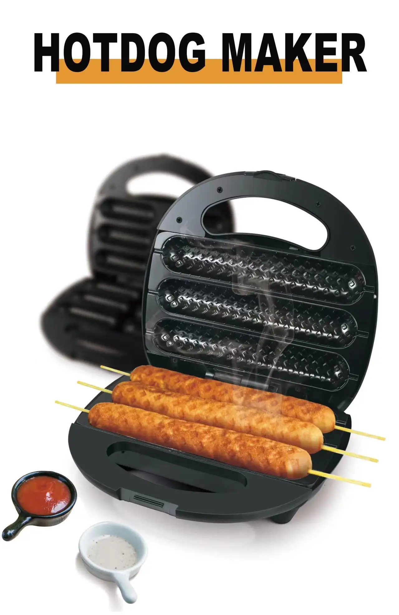 NZL Commercial Electric Muffin French Hot Dog Waffle Machine Breadfast Maker 