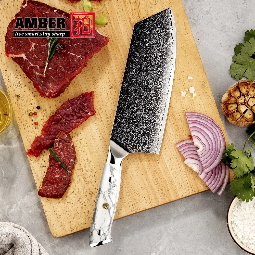 7inch 67 Layers Damascus Steel Cooking Meat Vegetable Bunka Chopping Chef  Chinese Cutting Cleaver Knife Kitchen Knife