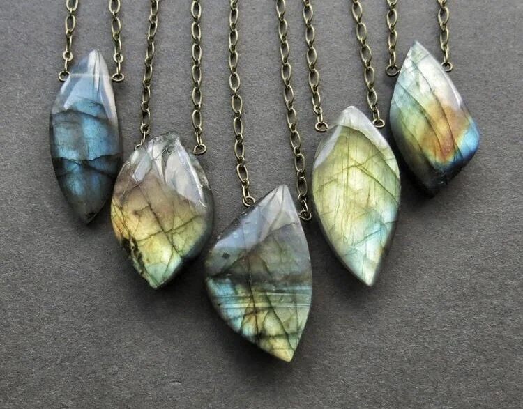 LS-A269 Новое поступление! Подвеска из натурального камня лабрадорита, ожерелье-цепочка из камня с античным бронзовым покрытием, оптовая продажа 2020