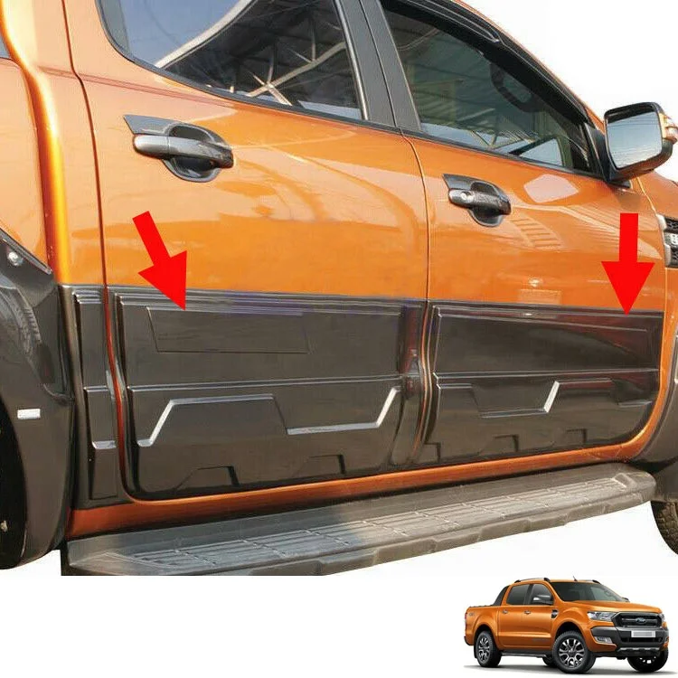 4 Pièces Garniture De Moulure De Porte Latérale pour 2012-2021 Ford Ranger Wildtrak T6 T7 T8 Raptor XL XLT PX MK2 MK3 Accessoires De Style Automatique Limité 