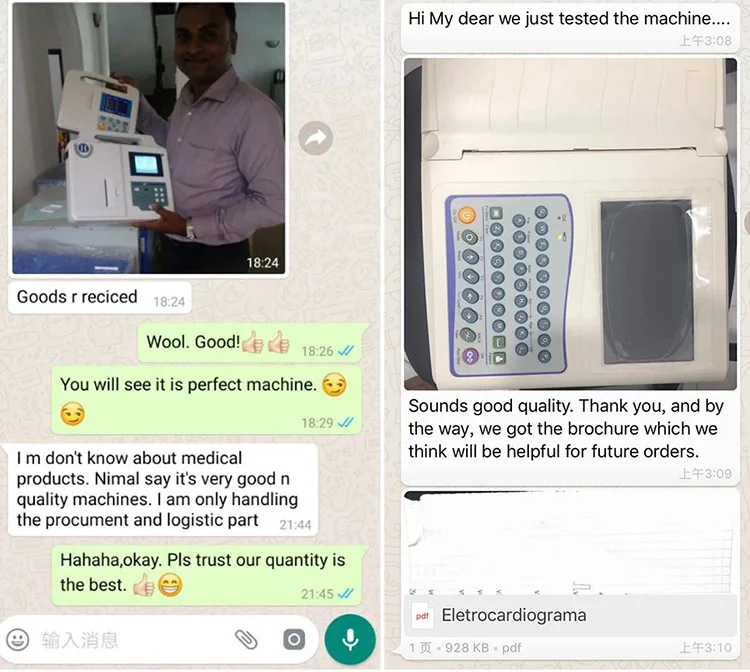 HE-12B 12 Channel 12 Leads Big Touch Screen Digital Electrocardiogram ECG Machine details