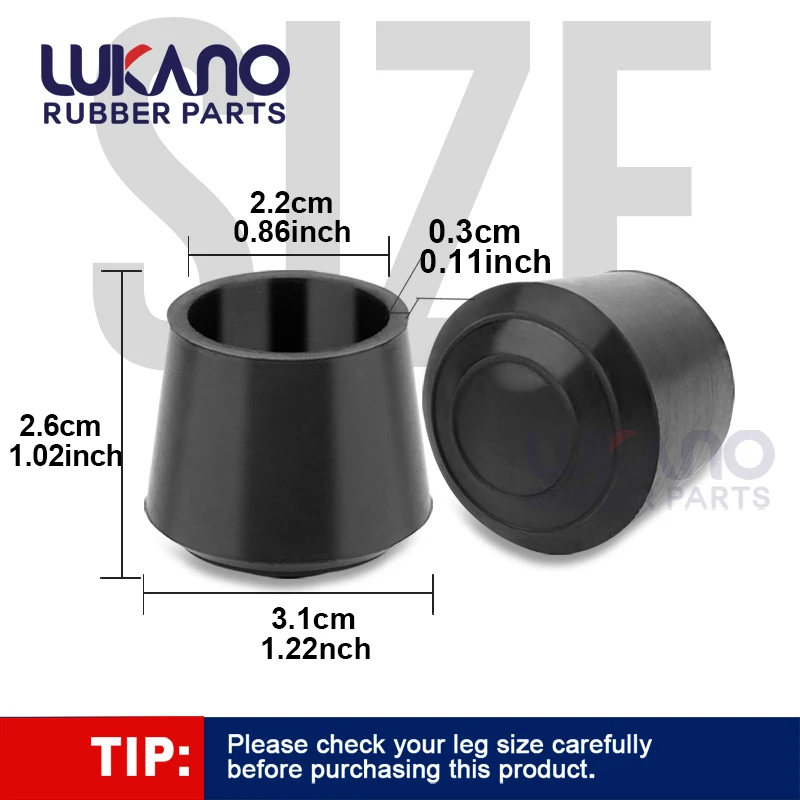Rubber Leg Cap End Tip Chair Desk Feet Rubber Feet Chairs 25mm 22mm