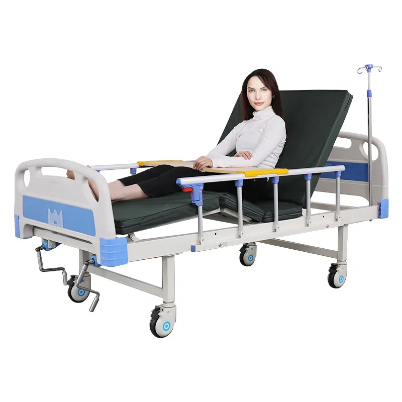 Wholesale Manual Double Function Medical Bed Metal Double Crank Home Chinese Hospital Nursing Bed