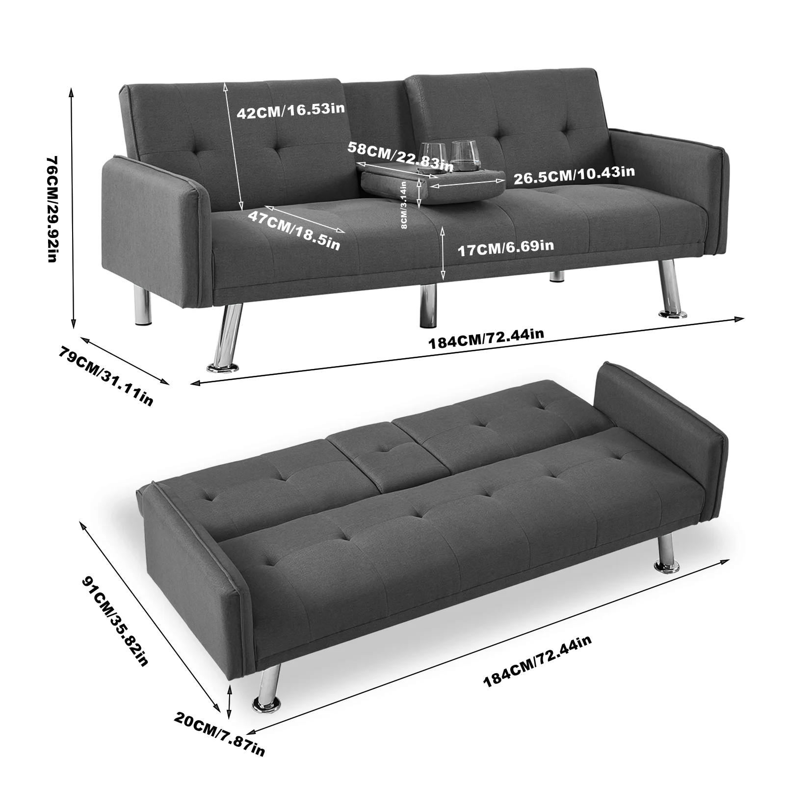 Hot Sale Multifunction Living Room Wooden Sleepers Couch Put Out