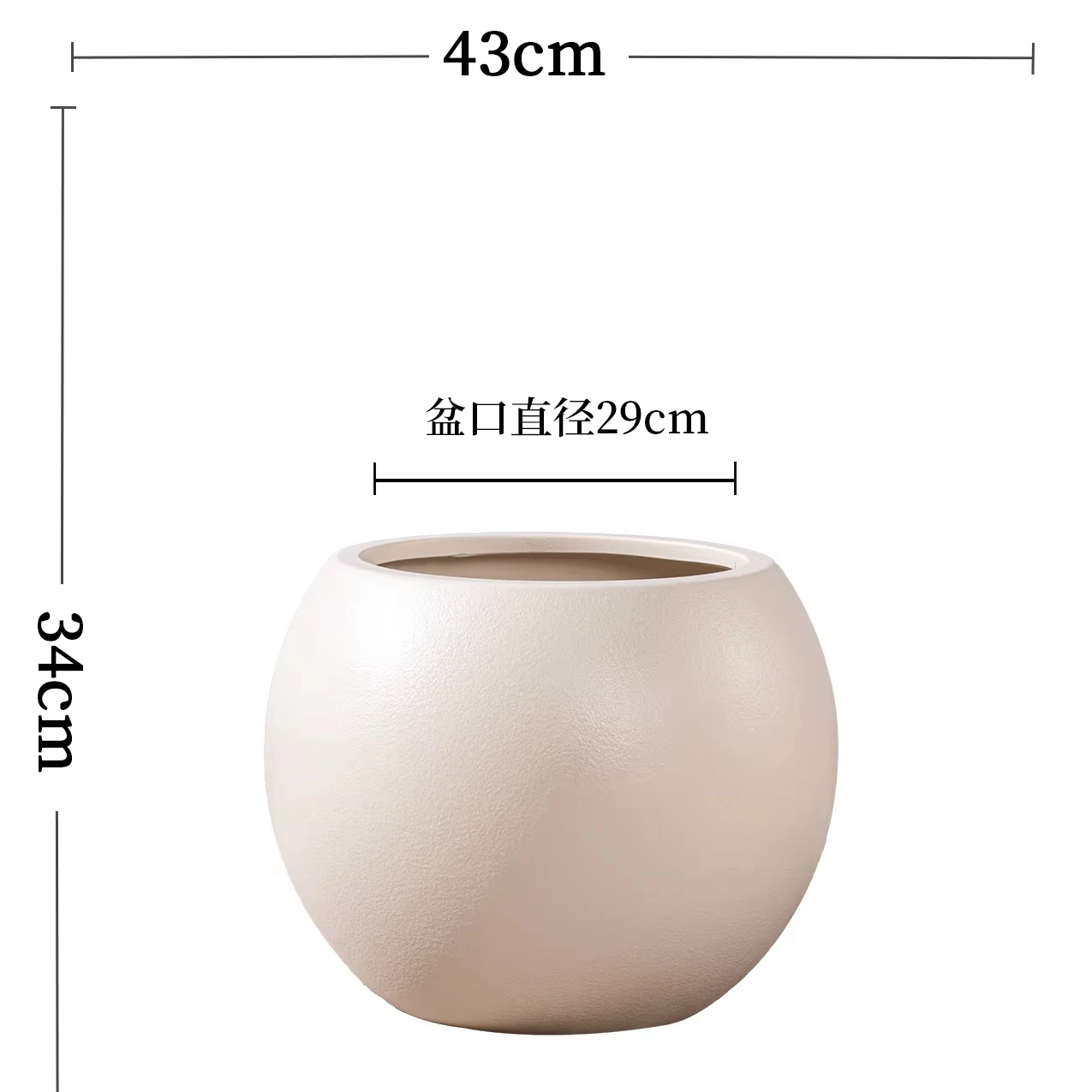 PE Resin Plastic Round Big White Pots for Home Garden for Plants Home Decoration