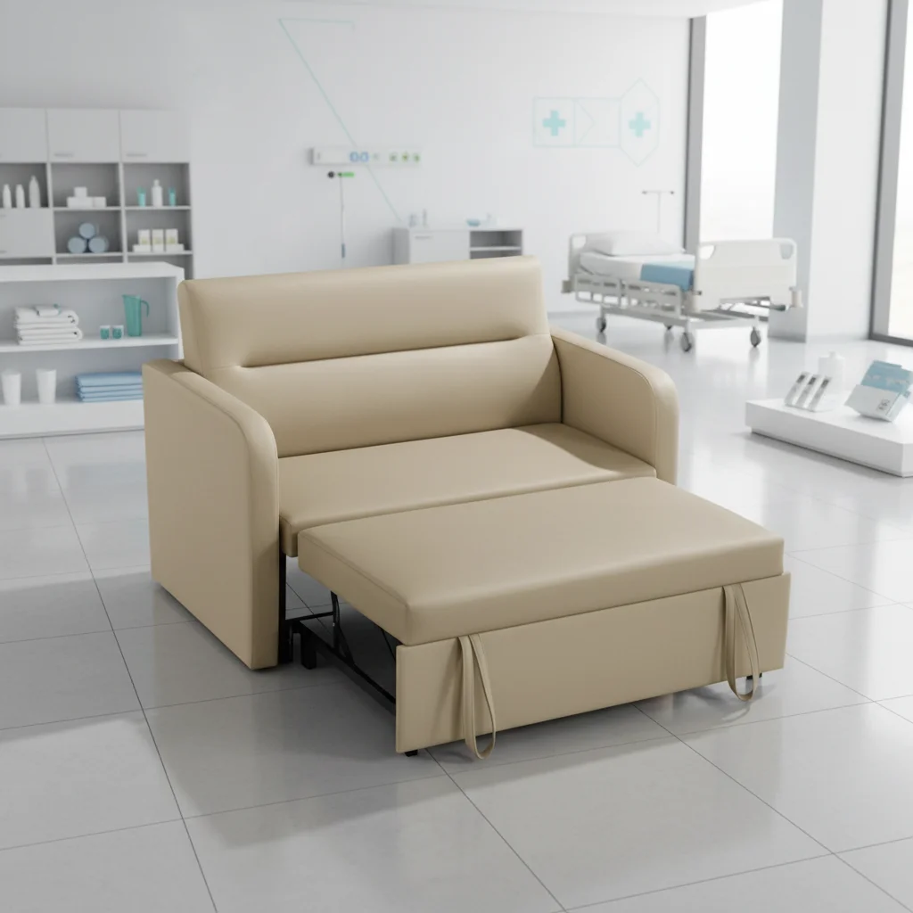 Luxury Modern Eco-Friendly Portable Hospital Patient Companion Chair with Heavy Duty Steel Base for School Use 3