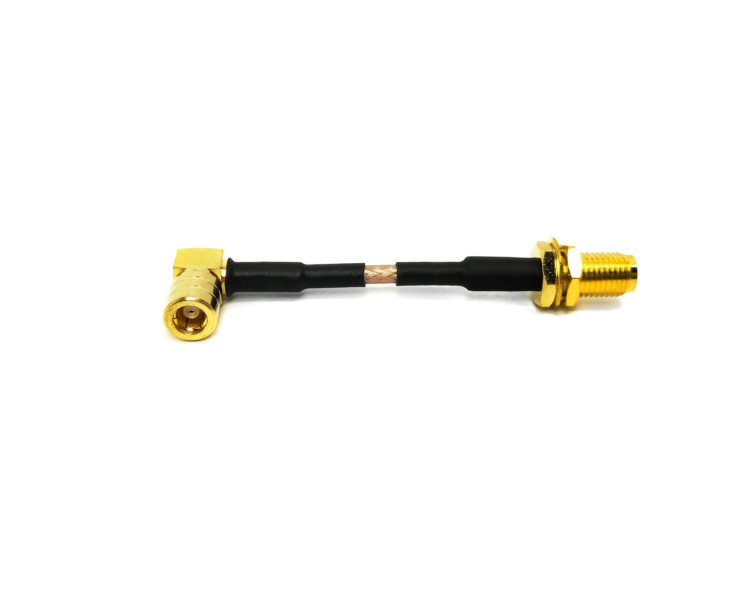 SMB FEMALE RIGHT ANGLE  to  sma female bulkhead connector  rg316 rf coaxial 15cm cable assembly factory