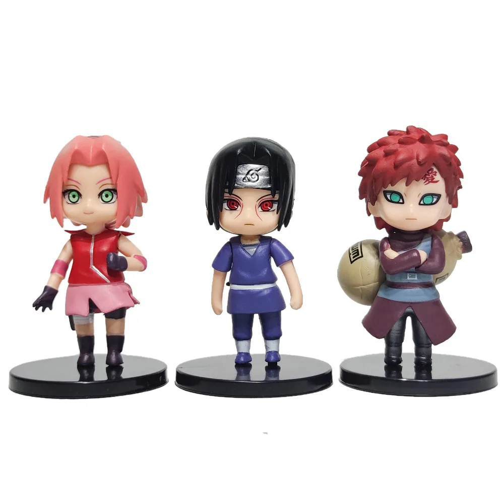 Anime Naruto Shippuden Figuras de PVC Brinquedos, Hinata, Sasuke