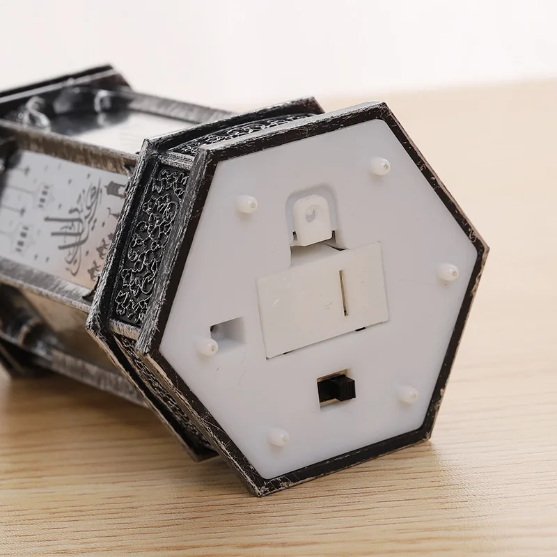 Рождественские взрывчатые Рамадан, ретро светящиеся шестигранные стеклянные ветрозащитные фонарики, настольное украшение, сцена, Оформление, украшение, подарок