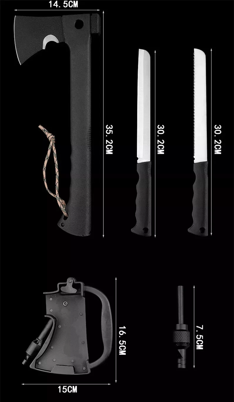 Nzs001na Camping Multitool Axe Black Coating Blade Multipurpose Tools
