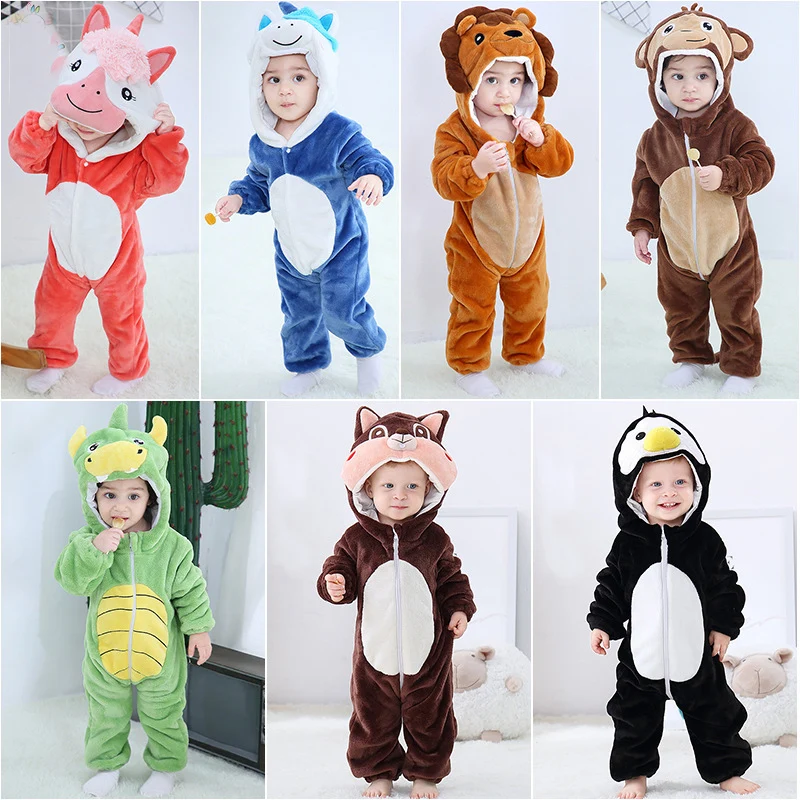 Unisex Baby Hooded Romper Outfits 0-24 Months