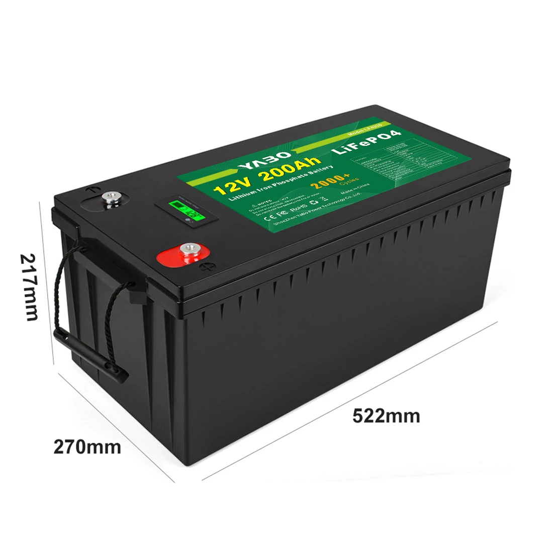 YABO Customize LiFePO4 BMS Lifepo4 Battery Pack 12V 48V 24V 120Ah 150Ah 170Ah 200Ah 300Ah 460Ah LiFePO4 Lithium Ion Battery 12V