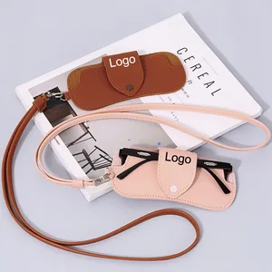 Custom Logo Print Service PU Leather Sunglasses Case Promotional Eyeglasses Frame Storage Bag Travel Glasses Protector Holder