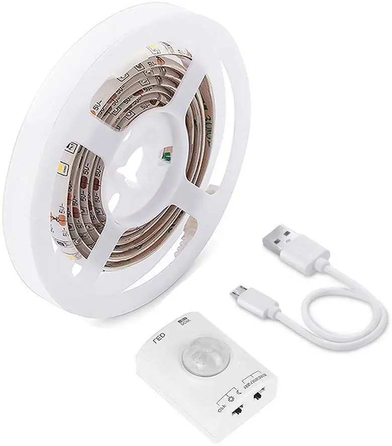 Ruban LED Avec Détecteur De Mouvement - 90 Cm, Alimentation USB, éclairage Automatique Pour Escalier, Placard, Cuisine - 2