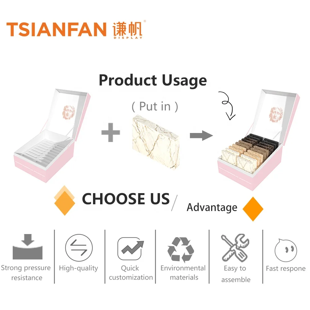 Compact Pro Magnetic Tile System Mineral Stone Case Retail Glass Case