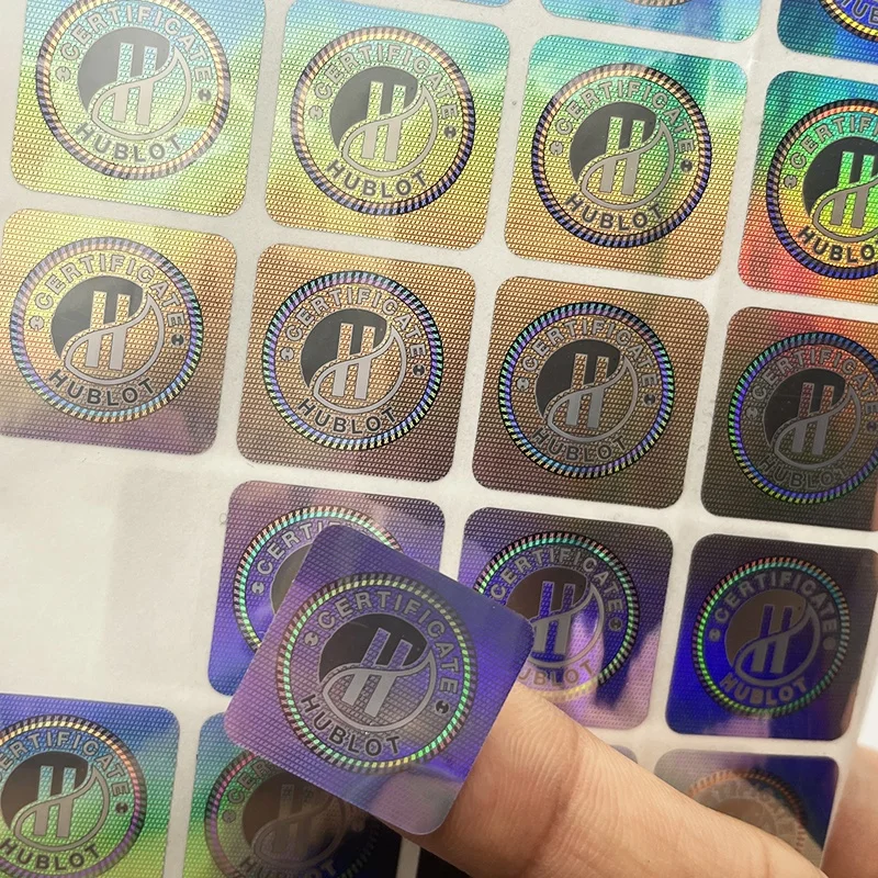 Waterproof Vinyl Holographic Sticker Printing Custom Logo for Makeup Packaging Adhesive Laser Rainbow Hologram Die Cut Sticker