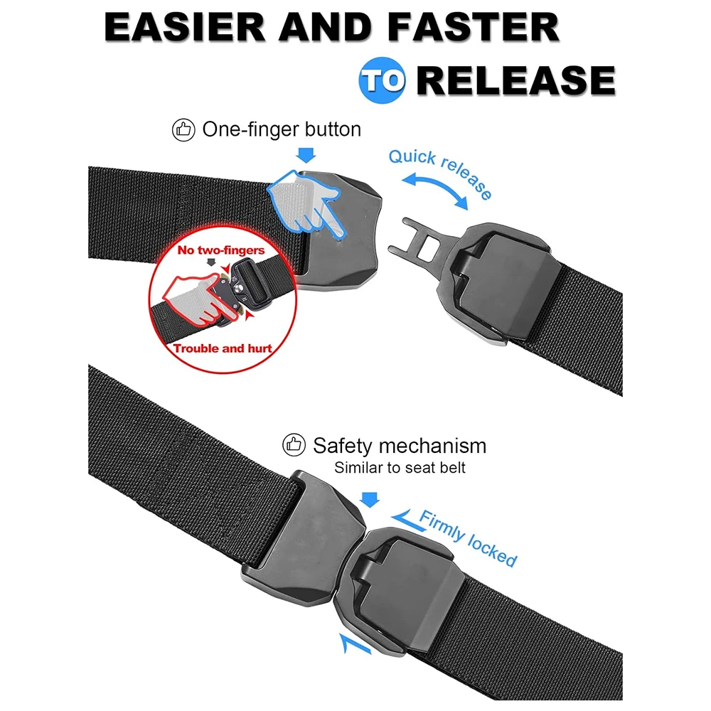 Durable High Quality Quick Release Tactical Belt Work Nylon Web Golf Belt with Heavy Duty Seat Belt Buckle