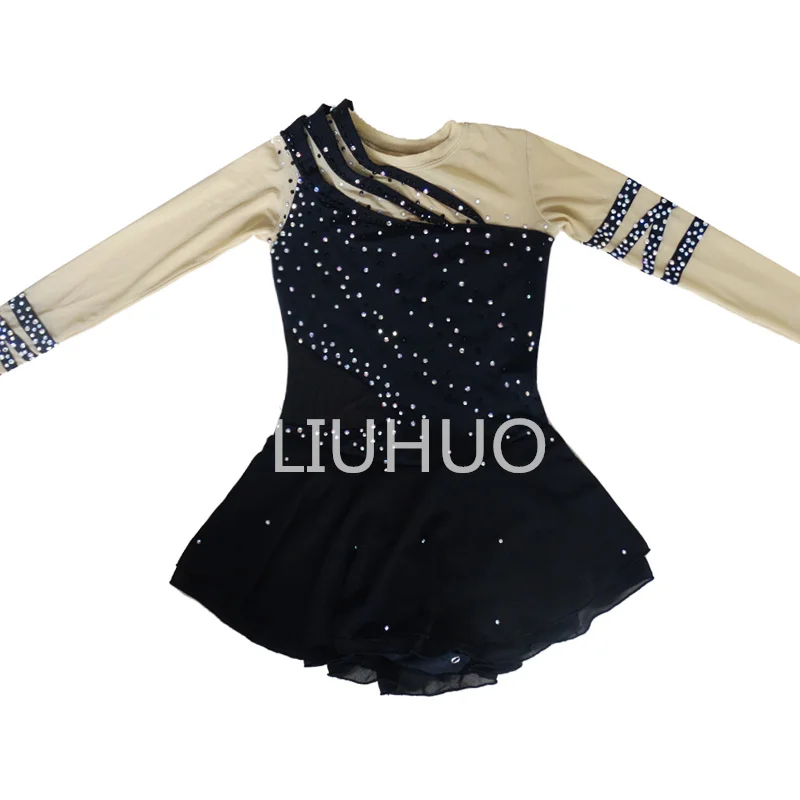 knee length dresses for ladies Mondor Polartec Long Sleeve Figure Skating Dress – And All That Jazz Inc