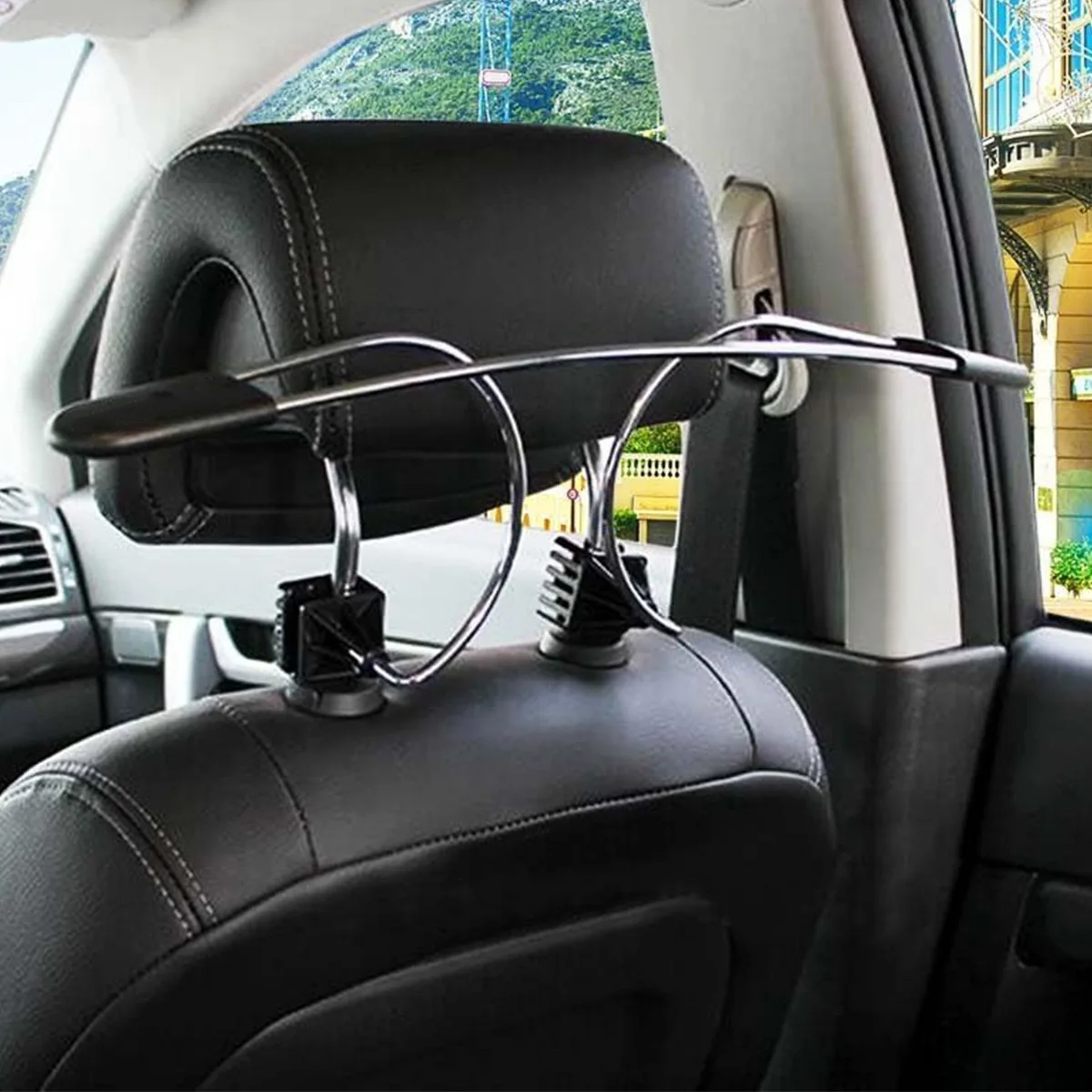Clothes Auto Rack Metal Car Clothes Rack Classic Black Seat Chair Back Car Clothes Hanger ...