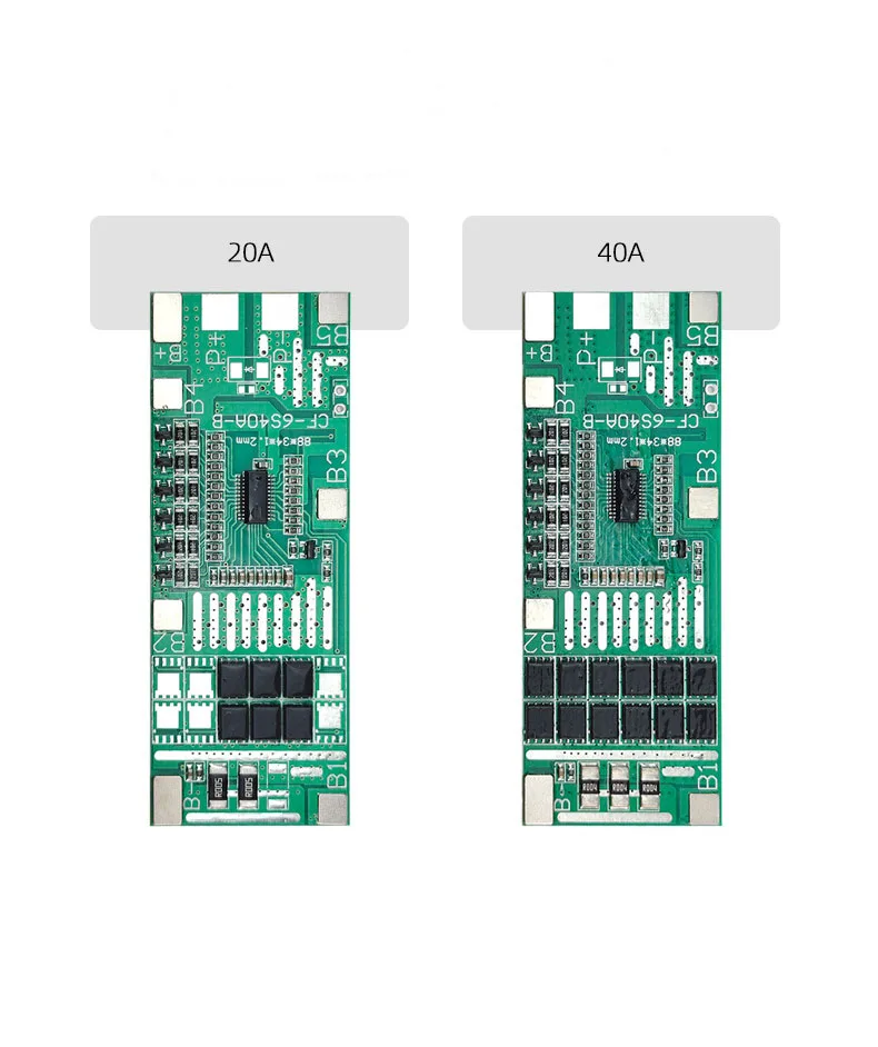 6S 20A/40A 24V BMS Protection Board With Balance For Li-ion