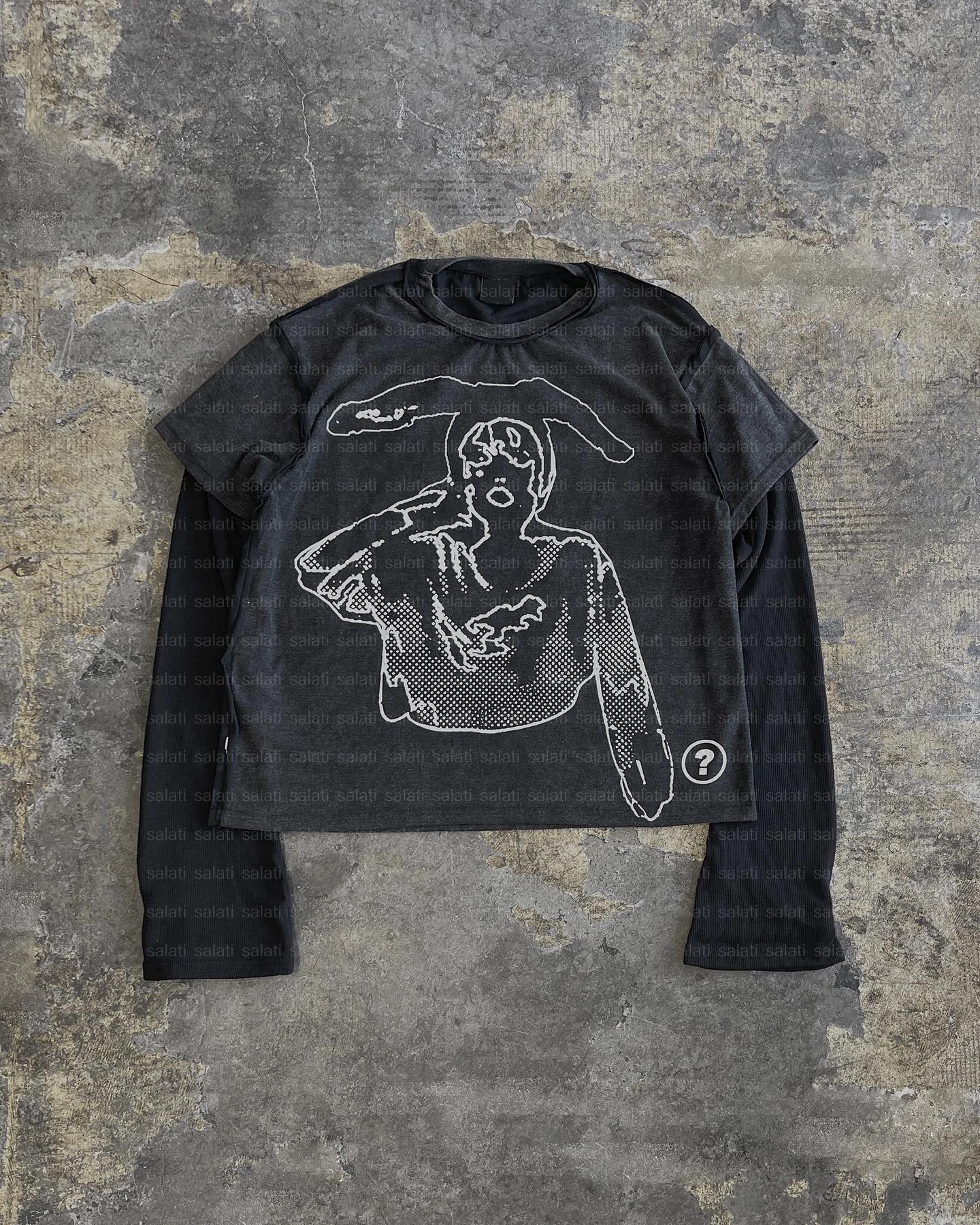 Custom Screen Print Unisex T Shirts Oversized Tee Top Cotton Crew Neck Thermal Tshirts Double Layer Long Sleeve T-shirts for Men gallery 7