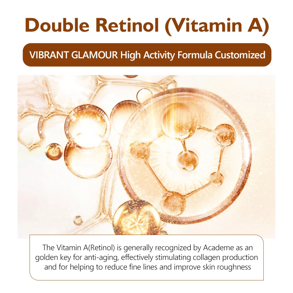 VIBRANT GLAMOUR Retinol Serum 80g Relaxes Dullness Reshapes Dry Skin Hydrates Moisturizes Oil Control K1