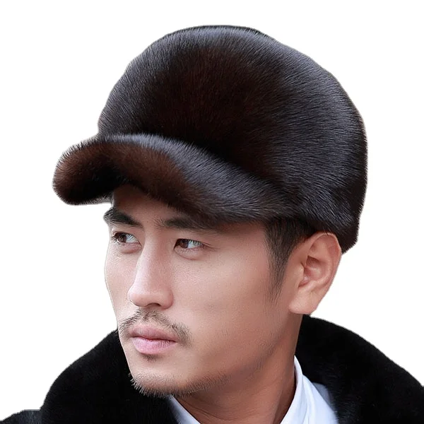 Mink Fur Hat Cap Headgear Beanie Beret 