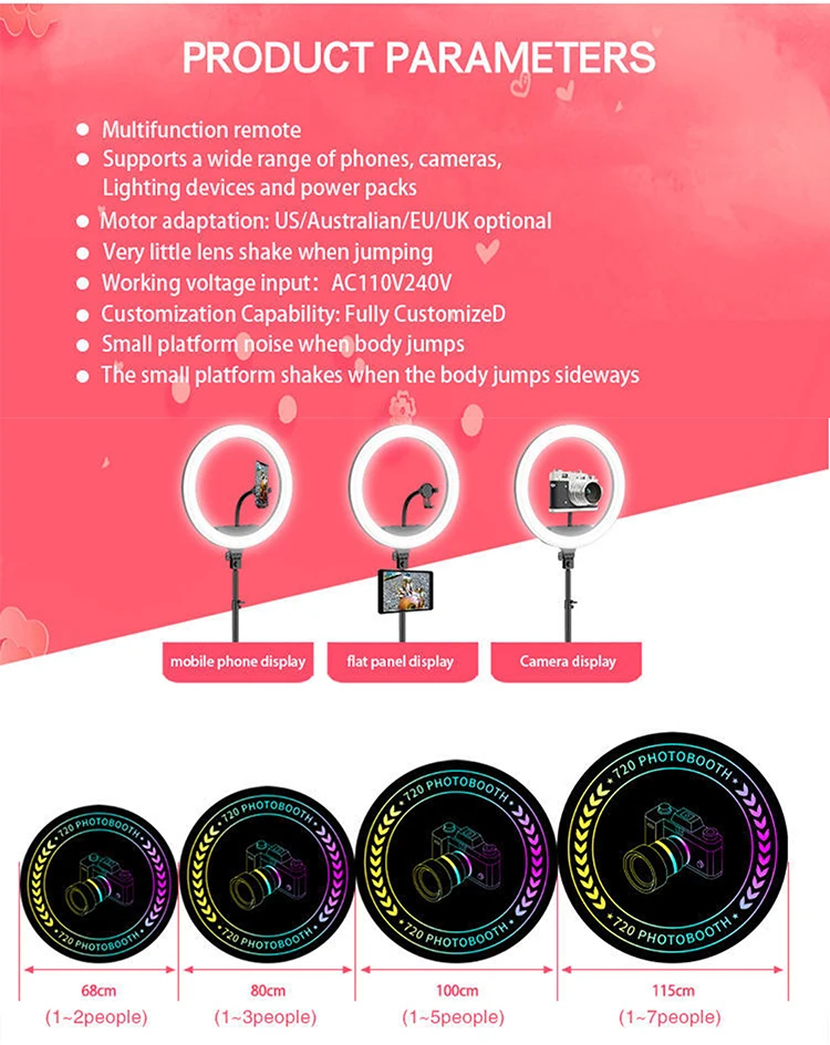 large 360 photo booth automatic 360 rotating photo booth with ring light wedding photo booth party supplies