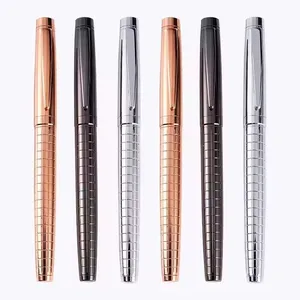 Executive Luxury Custom Logo Carved Gun Gray Metal Pen Heavy Novelty Ball Pen with Engraved Logo for Gift or Promotion