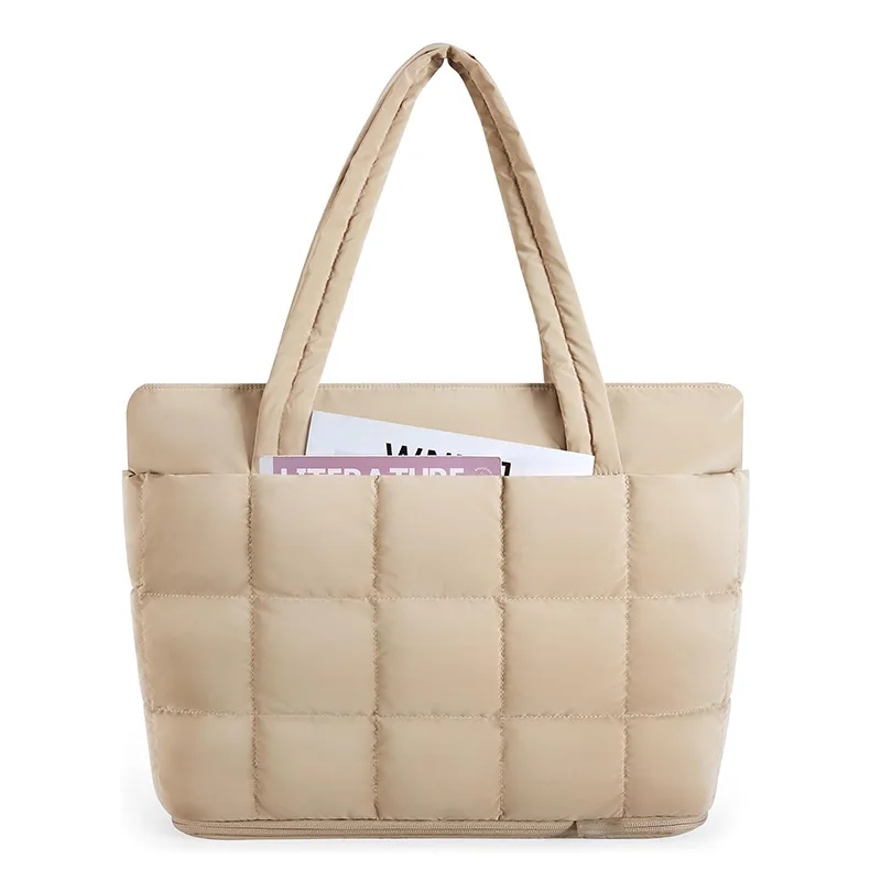 2025 Custom Expandable Puffer Small Tote Bag with Zipper Bag