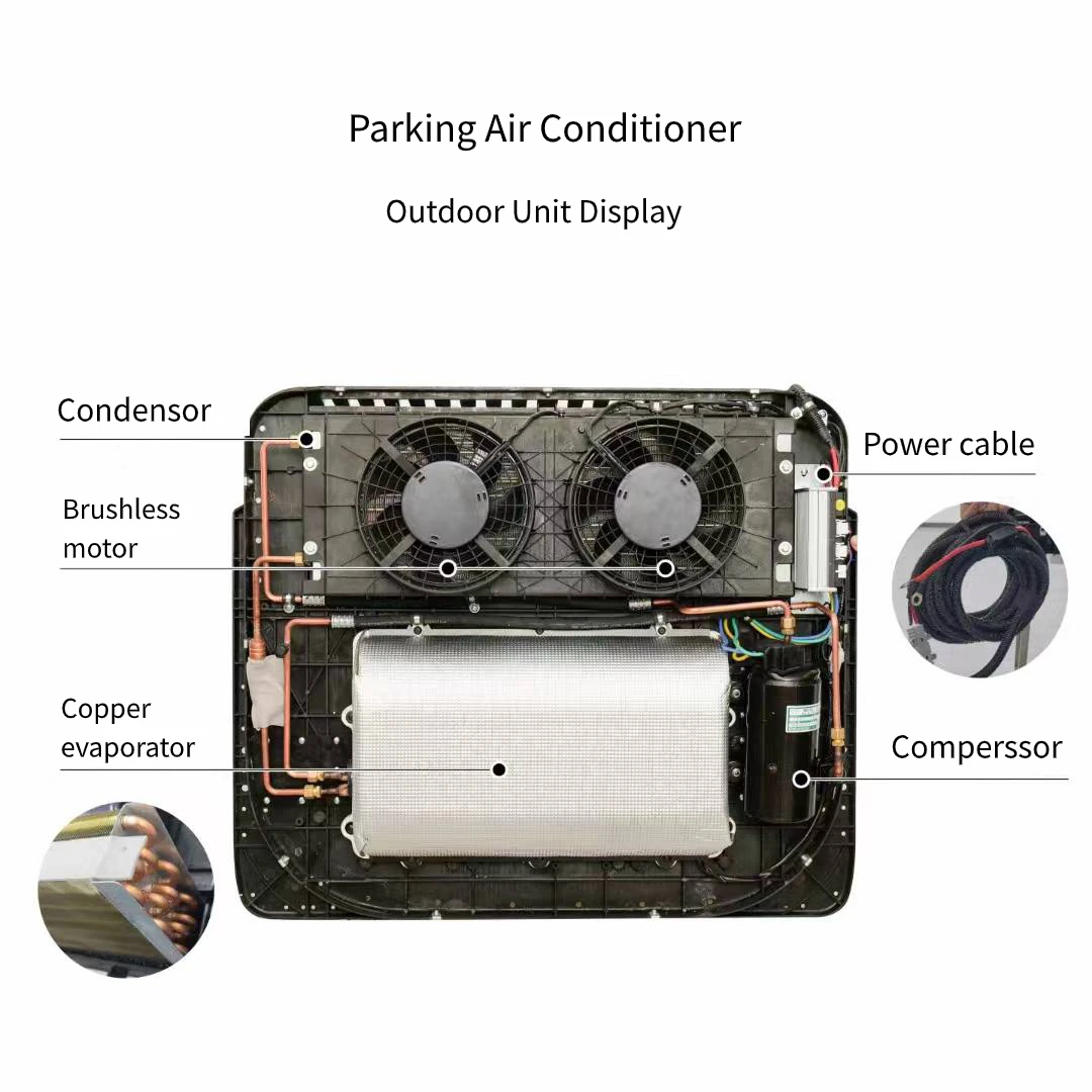 12V/24V Backpack Parking Air Conditioner(图3) R134a bruless motor DF