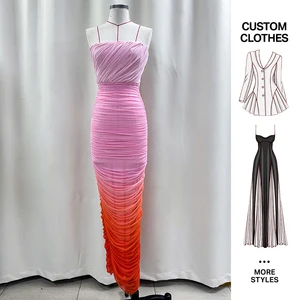 Clothing Manufacturers Wholesale Casual Apparel Women Clothes Fashion Desgin Summer Off Shoulder Gradient Colored Bandage Dress