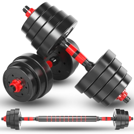 Weight Adjustable Gym Dumbbell Rubber Kit 20kg Dumbles