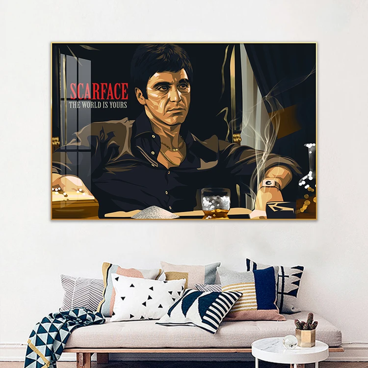 Poster Toile Scarface - Impression Murale Tony Montana - Plusieurs Tailles Dispo