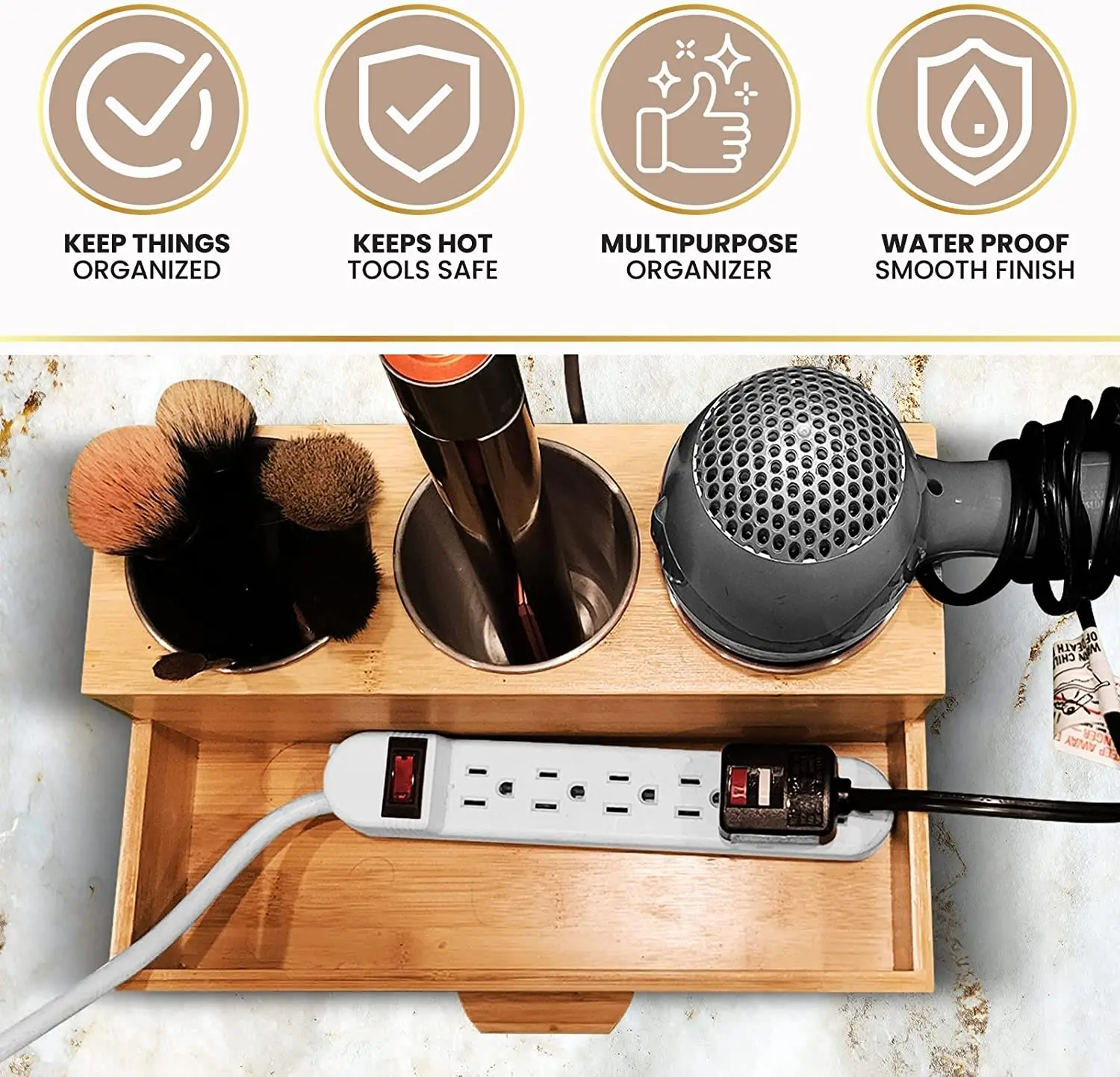 Hot Hair Tools Organizer With Drawer For Bathroom Kitchen And Makeup