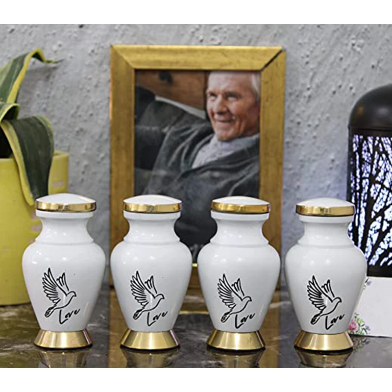 Mini White Urns Wings of Freedom Keepsake Urn for Human Ashes Honor Your Loved One with Funeral Jar - Perfect for Adults Infants