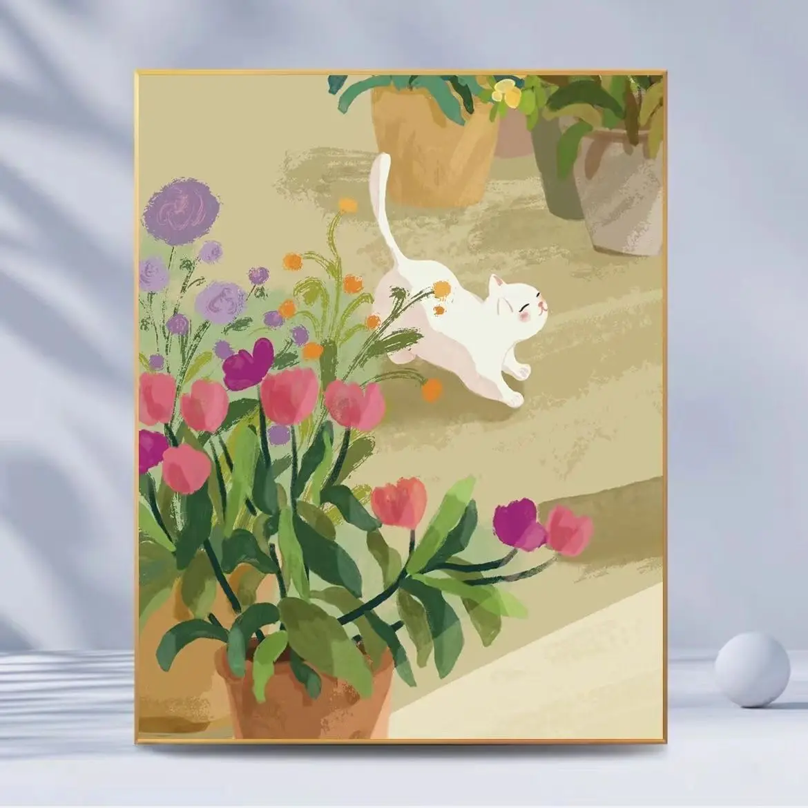 Whimsical Farmhouse Wall Art Canvas Print Orange Orchard Vibrant Green Orange Neutral Tones Living Room Bedroom Home Decor
