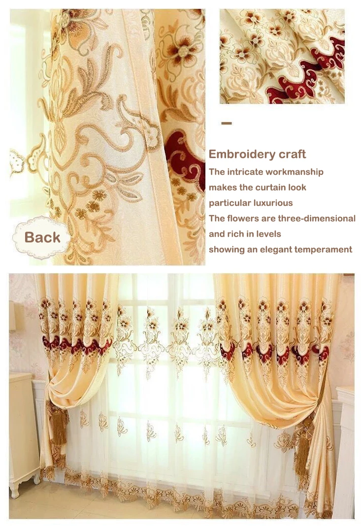 Broderie florale Tulle Tissu Matériau pour rideau Drape Panel Crafts par mètre