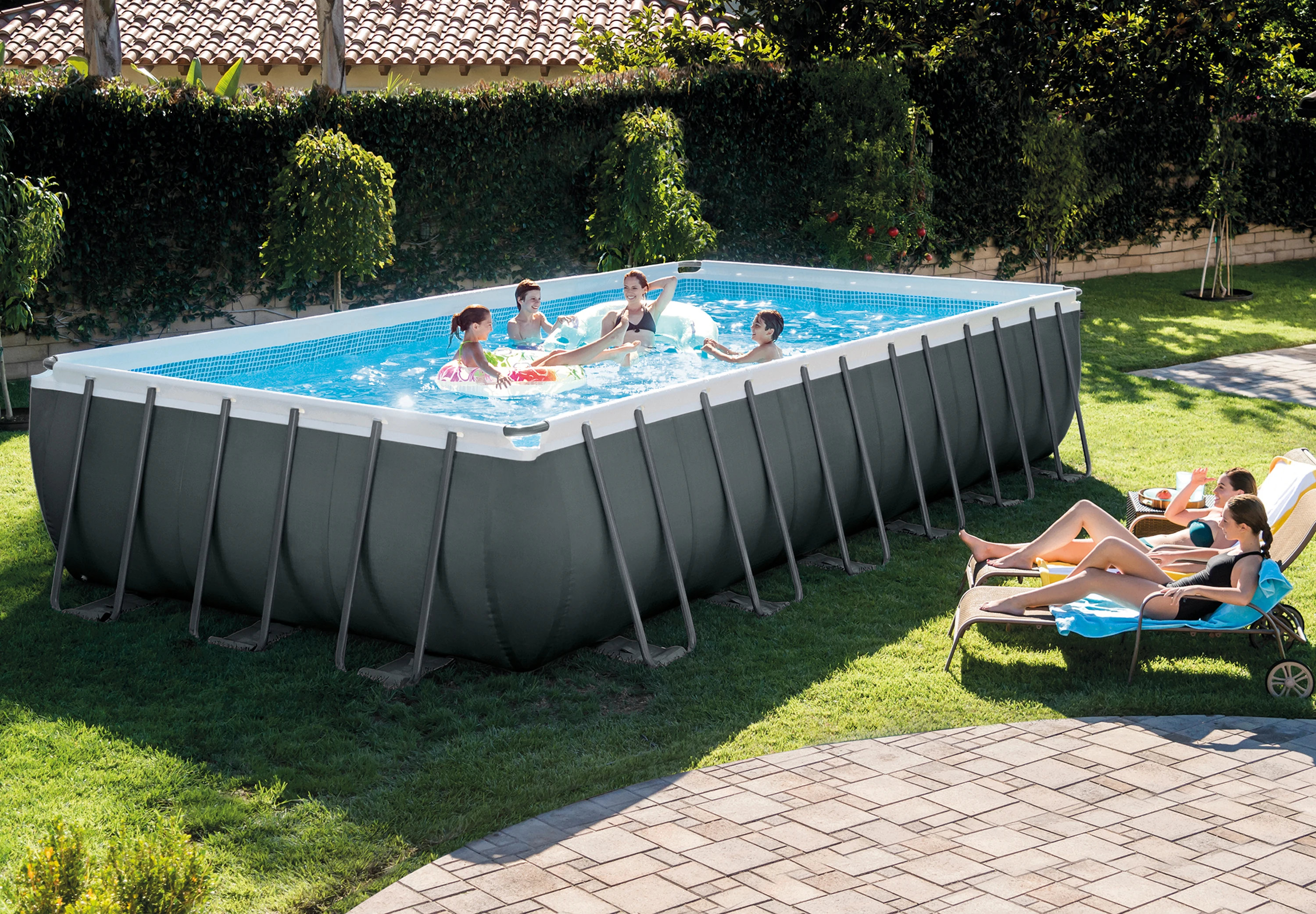 Intex 26364 24FT ULTRA RECTANGULAR Pools Swimming Outdoor Swimming Pool Ground